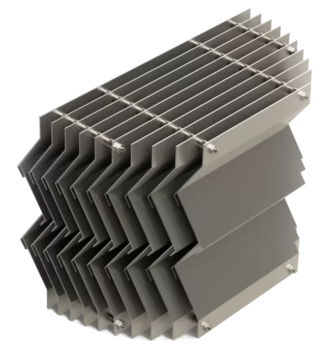 single pocket (hooked) vane component for mist eliminator vane pack separator internal system